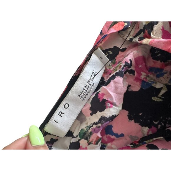 IRO Women's Pink Floral Wrap Dress Size 34 US XS - Picture 10 of 11